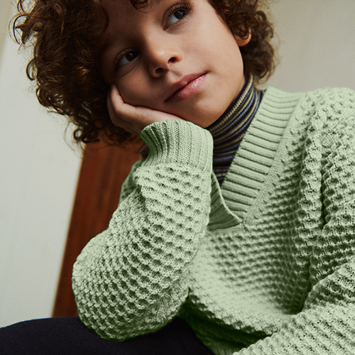 AW23[FUB KIDS]ۺŰ V-Neck Sweater (pistachio) Ʈ 