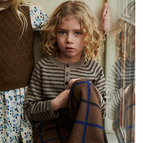 AW23[FUB KIDS]ۺŰ Jumper (beige melange/ chocolat) Ʈ