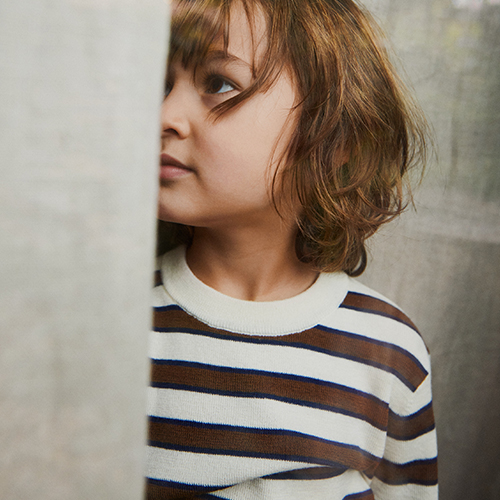 AW23[FUB KIDS]ۺŰ Longsleeve Tee (ecru/amber/royal blue) Ʈ