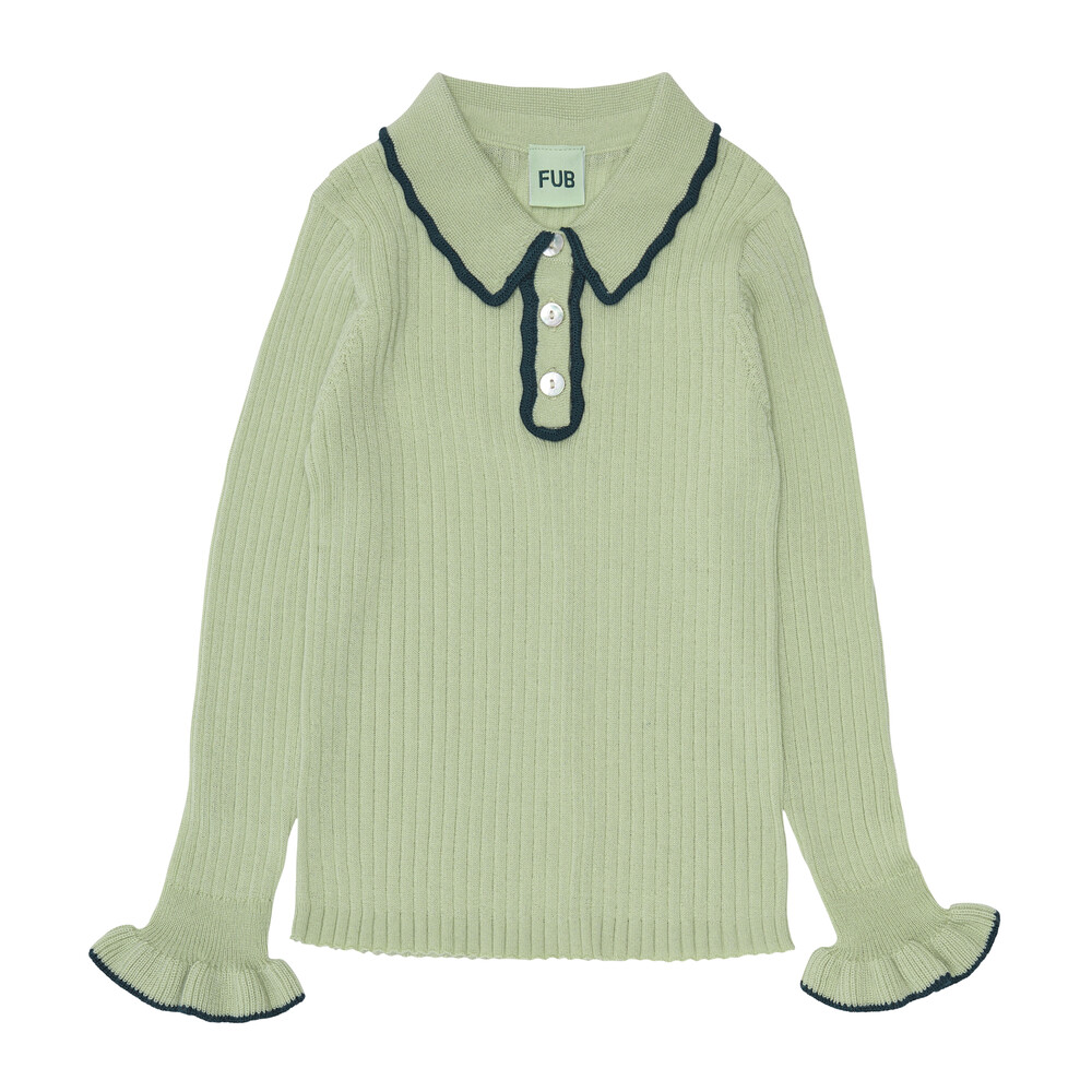 AW23[FUB KIDS]ۺŰ Rib Polo(pistachio) īƮ