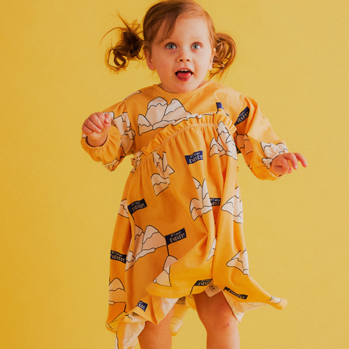 AW23[]EVEREST WAFFLE FLARED DRESS_巹 / YELLOW-DSCD3EVDR011YEL