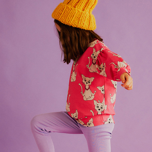 AW23[]YOGICAT PUFF SWEATSHIRT_ / PINK-DSCD3YGM2021PNK