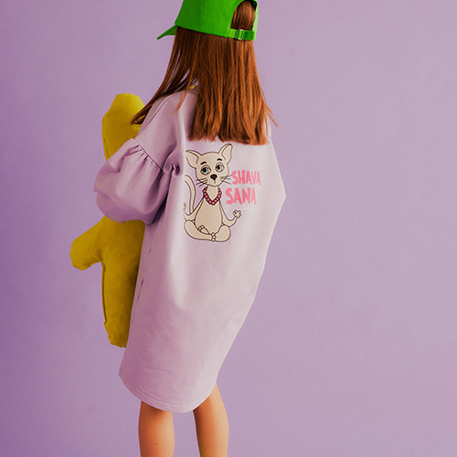 AW23[]YOGICAT PUFF TUNIC DRESS_巹 / VIOLET-DSCD3YGDR041VIO