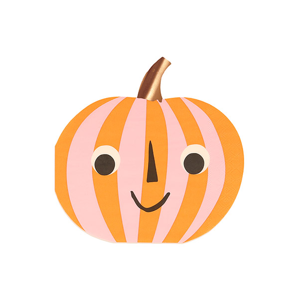 [޸޸]Pink & Orange Stripy Pumpkin Napkins_ƼŲ-ME270571