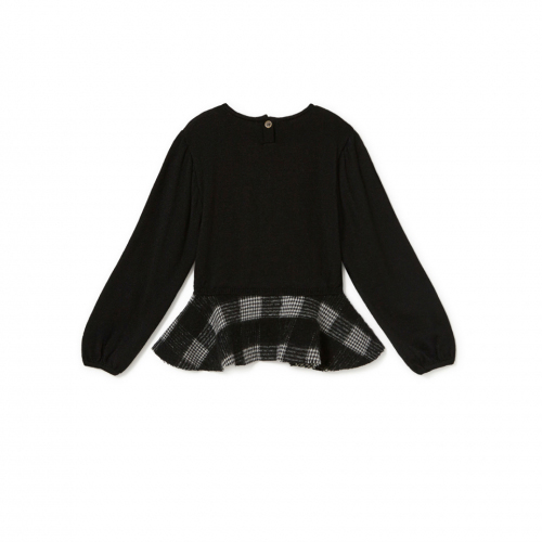 23AW[ƲũƼ丮]Black knit blouse_콺