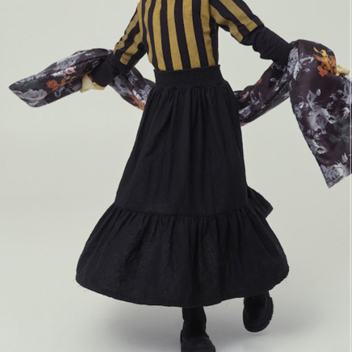 23AW[ƲũƼ丮]Vintage crinkled skirt_black_ĿƮ