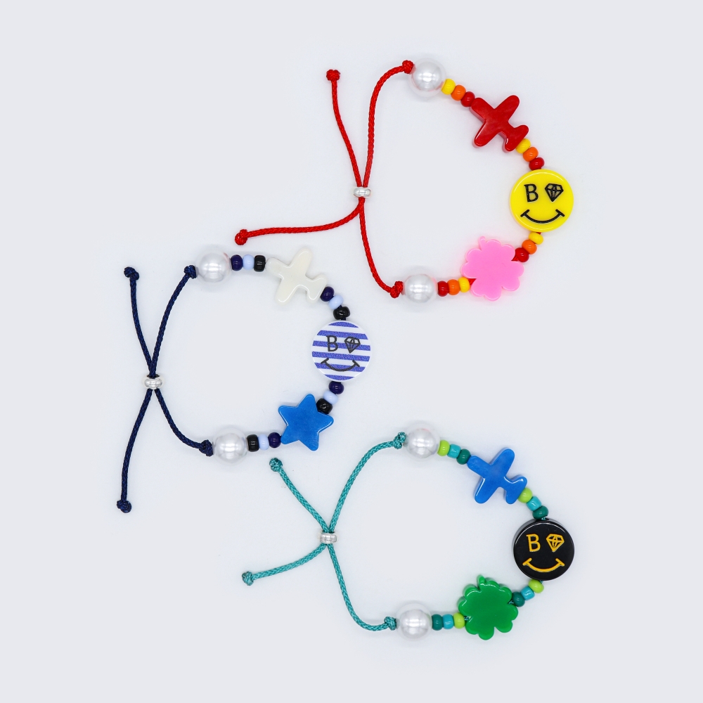 [] ÷ ũ Ƽ  ŵ  Happy smile color motive knot Bracelet