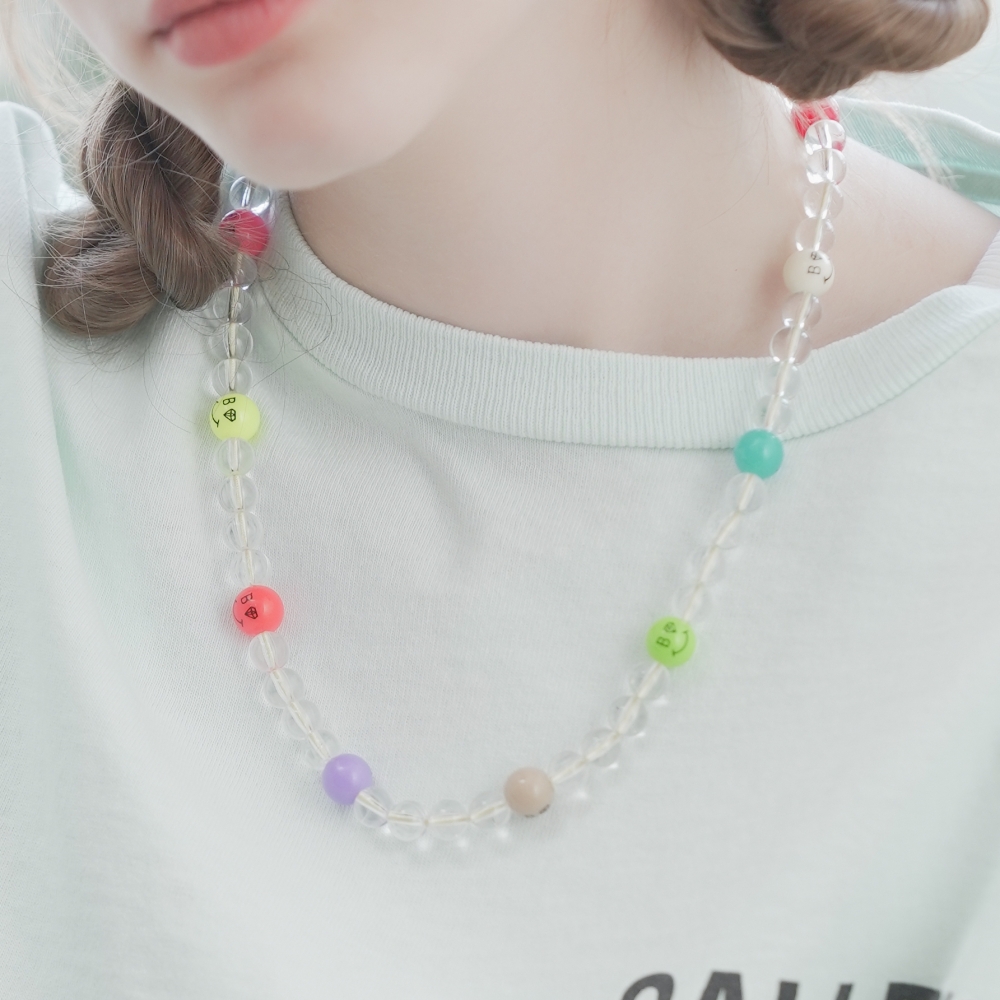 []  Űġ  Ʈ  Bold clear ball smile Necklace
