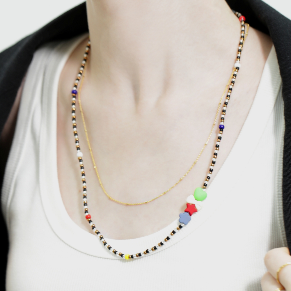 [] ÷ Ʈ ̾   Mono lucy color point layered Necklace