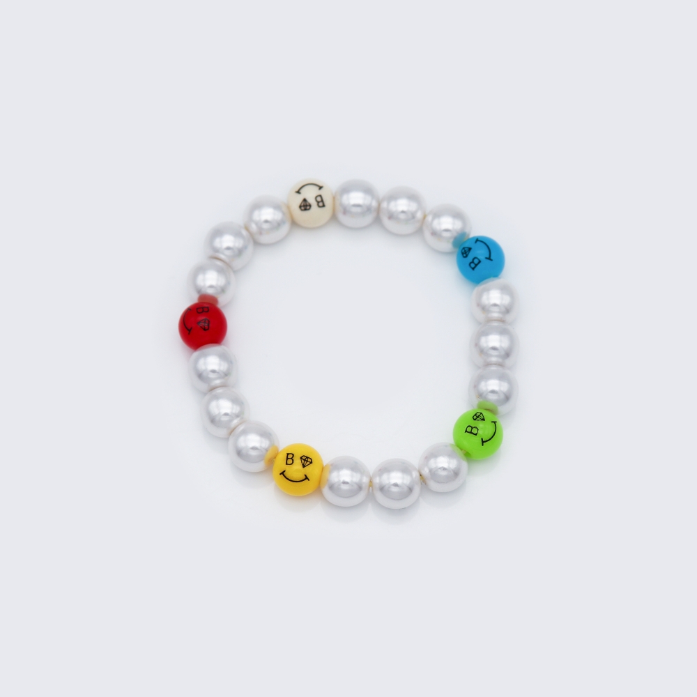 []  Űġ     Bold pearl kitsch smile ball Bracelet