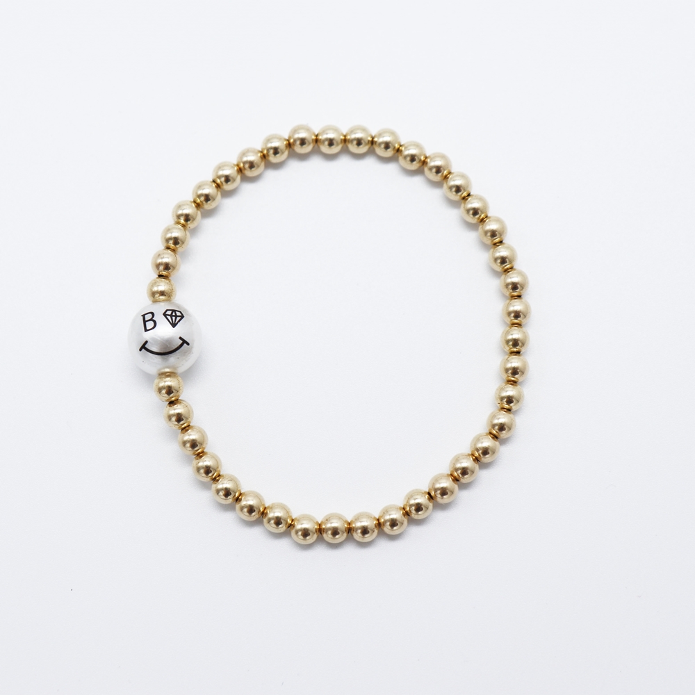 []14kʵ   4mm Pearl smile gold Bracelet