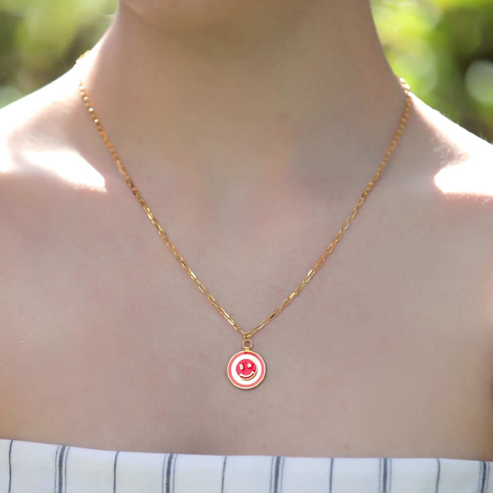 []  ҴƮ ̴ Ŭ ü  Color smile mini clip chain Necklace