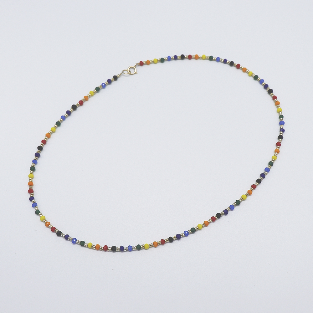 []κ  Ŀ  Crystal rainbow beads Necklace