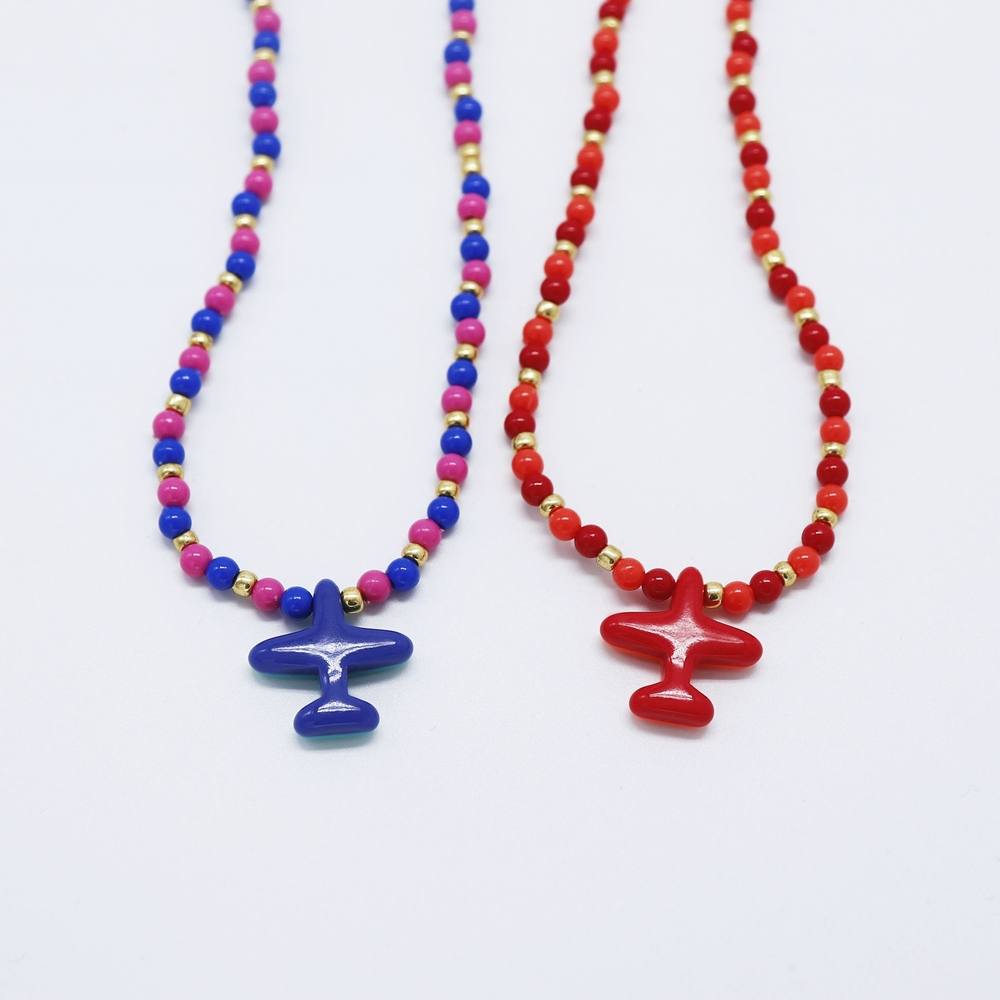 []ȣī ÷    Formica airplane colorball Necklace