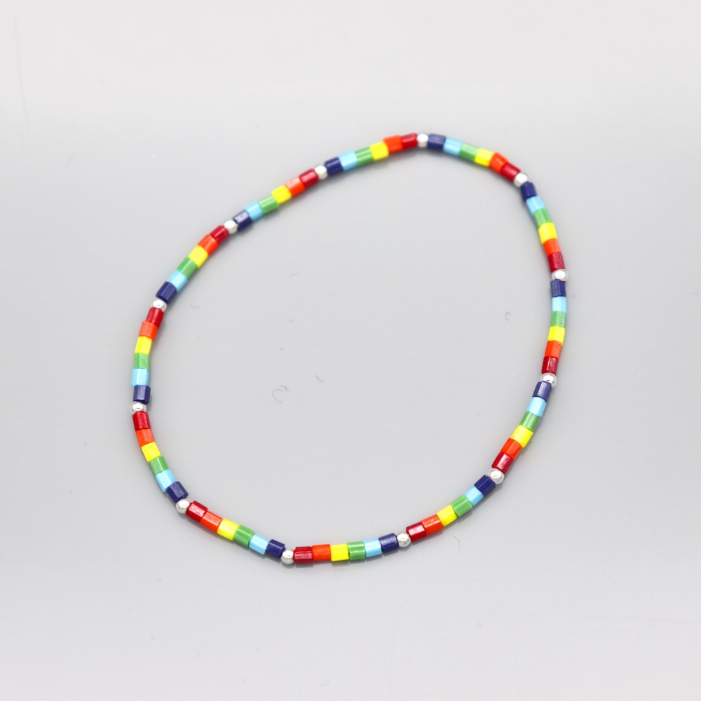 [봉보]레인보우 컬러 델리카비즈 레이어드 팔찌 Rainbow delica beads Bracelet