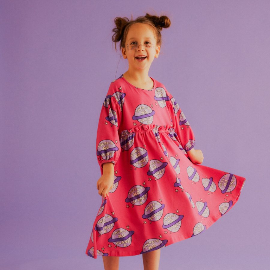[] PLANET PINK / FLARED DRESS