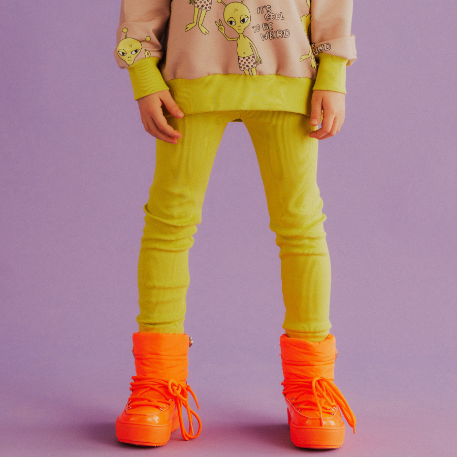 [] LIME / RIB LEGGINGS