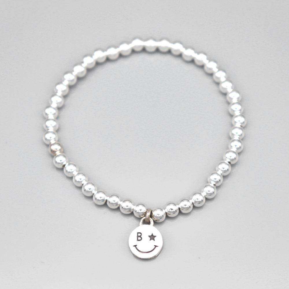 []ǹ Ÿ   4mm   Star smile charm silverball Bracelet