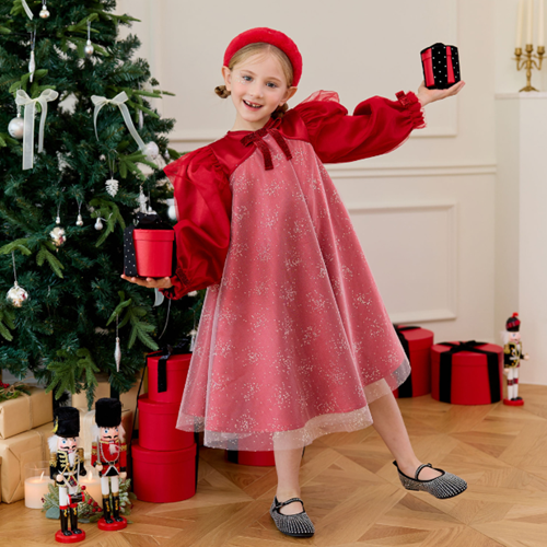 [뿤忥] Jewel Bonbon Dress-Christmas Red