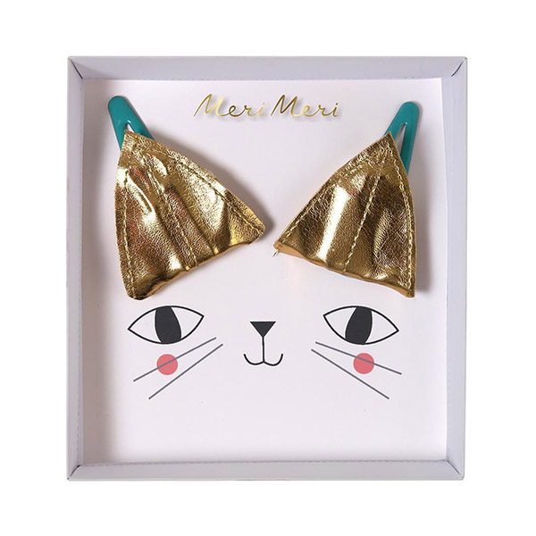 [޸޸]Meri Meri - Cat Ear Hair Clips - Gold-ME500187