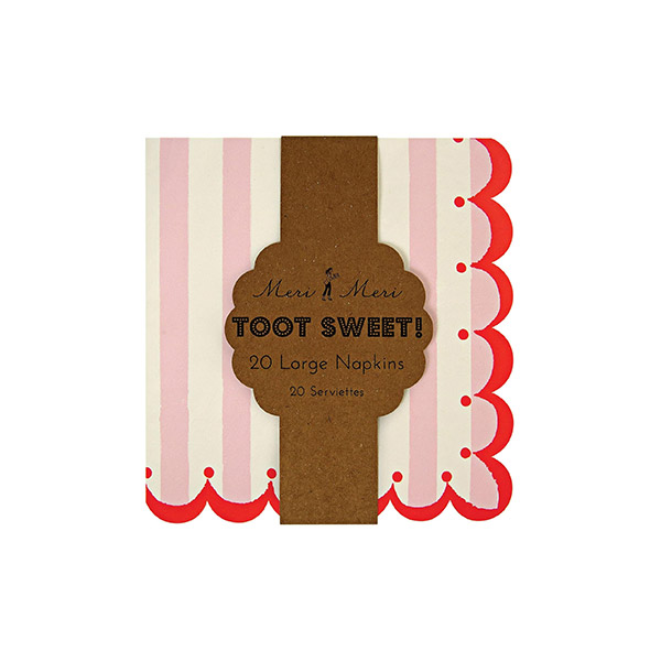 [޸޸]Toot Sweet Pink Stripe Small Napkin-ME450843