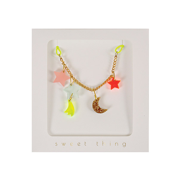 [޸޸]Sweet Things Moon & Stars Dangle Necklaces-ME500022