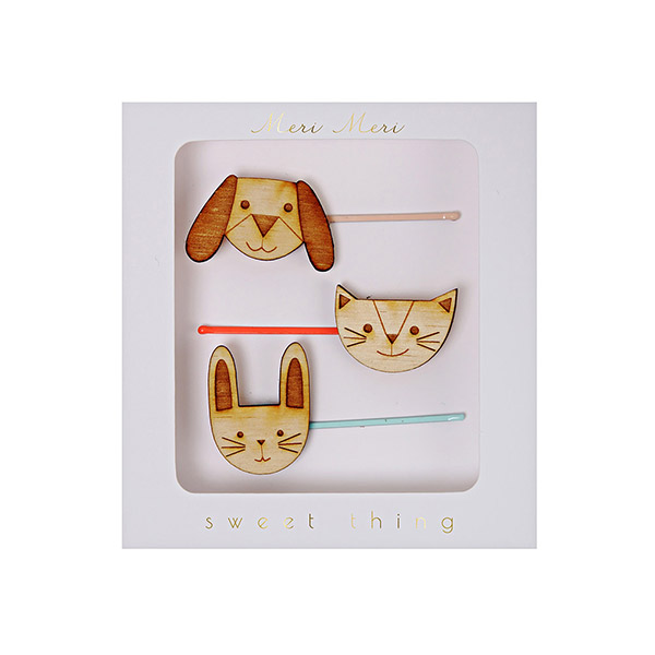 [޸޸]Hair clips Wooden animals-ME500077