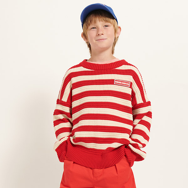 SS24 [˵Ͽ콺Ű]Weekend stripes   Red-WH24KSTOP4141RED