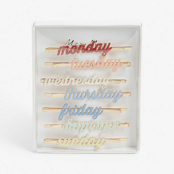 [޸޸]Enamel Week Day Hair Slides_Ŭ-ME5862