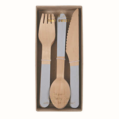 [޸޸]Blue Wooden Cutlery Set(24Ʈ)_-ME143434