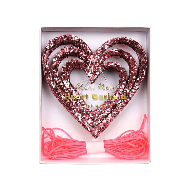 [޸޸]Pink Glitter Hearts Garland_ME200628