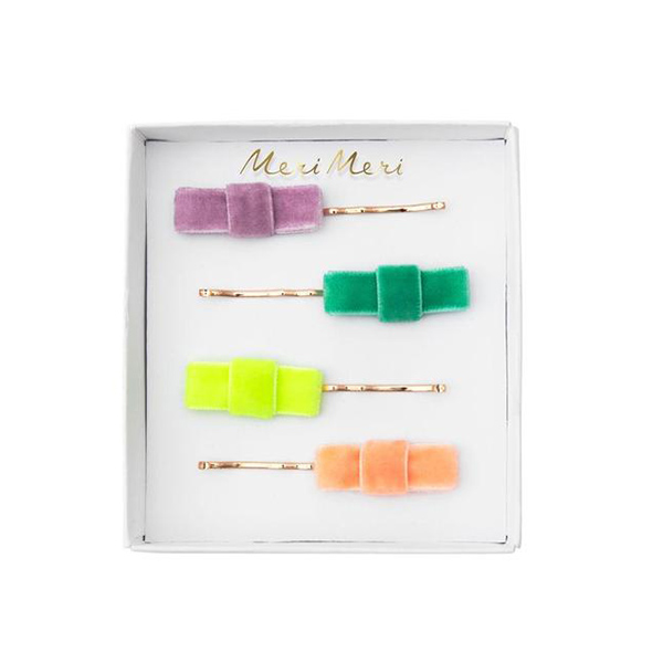 [޸޸]Velvet Bow Hair Slides(4Ʈ)_Ŭ-ME192939
