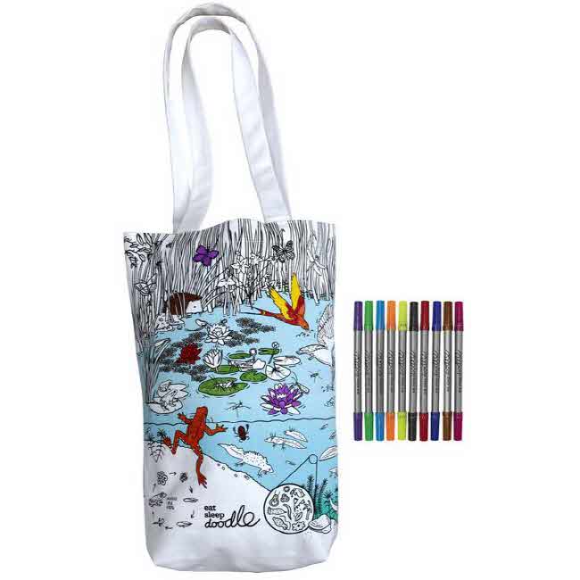 [잇슬립두들]colour & carry pond life tote bag 컬러아트 가방