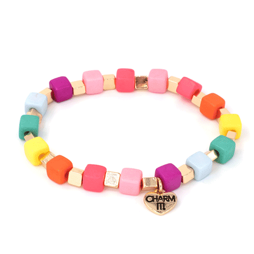 []Multi Cube Stretch Bead Bracelet Ƽ ť 