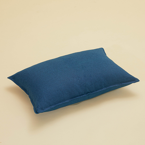 [׿Ȩ]linen look pillow cover : blue 