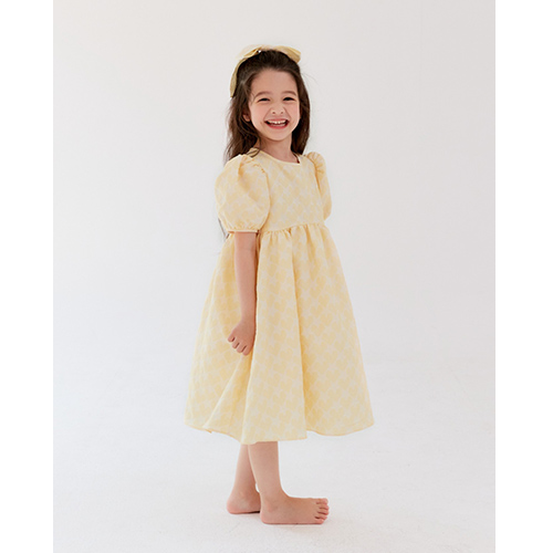 [Ǯ]ο Ʈ ī 巹YELLOW HEART JACQUARD DRESS