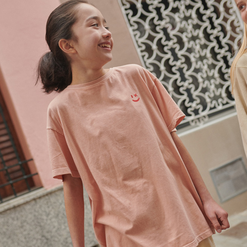 [ڵĵ]DROP SHOULDER SEMI-OVERSIZED TEE (NATURAL DYE-PINK) Ƽ