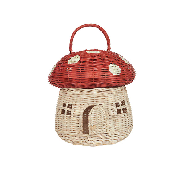[올리엘라] Rattan Mushroom Basket 바스켓-OL00KNBSK0014RED