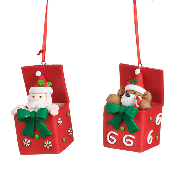 40[]CLAY SANTA/BEAR IN GIFT BOX 7,5CM ʸƮ-GW22LEXMA0204REG