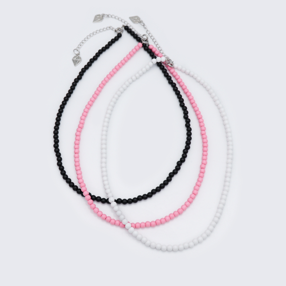 [] н ÷ ۶    4mm color glassball simple Necklace