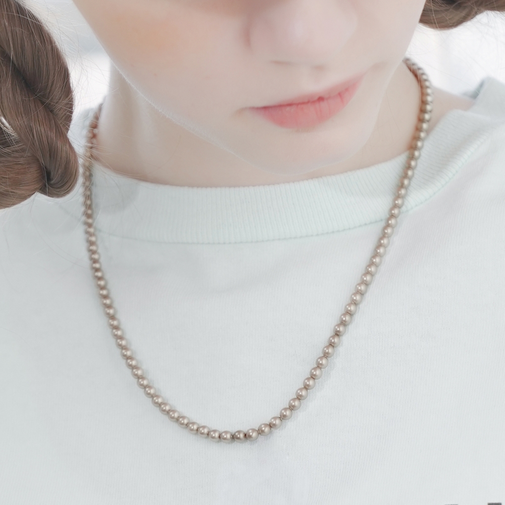 []ͷκ꽺Ű   庼  4mm 4mm swarovski gold pearl Necklace