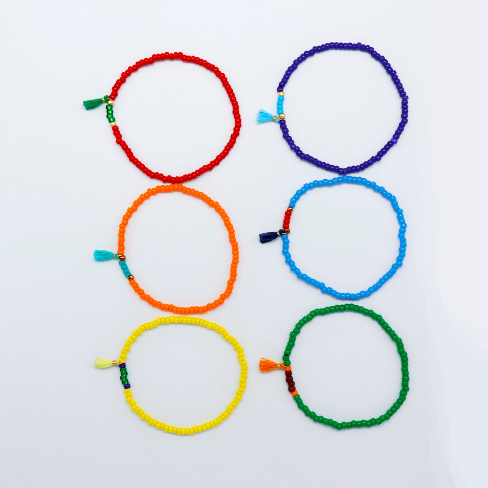 0330 []  ½ Ʈ  6color Ethnix color tassel beads bracelet