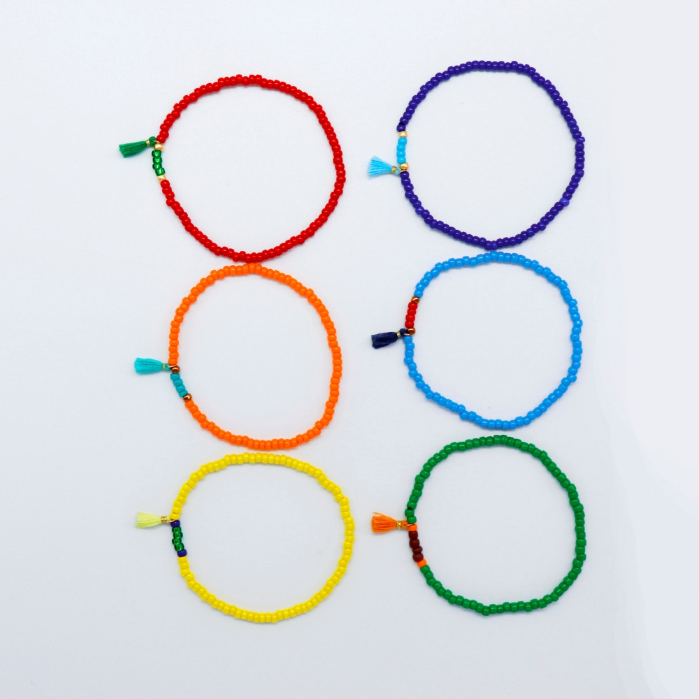 0330할인 [봉보] 에스닉 태슬팔찌 포인트 비즈팔찌 6color Ethnix color tassel beads bracelet