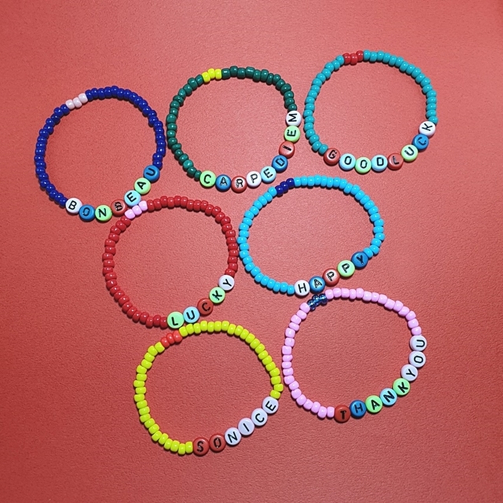 0330 [] ÷ ̴ϼ  7color Initial color beads bracelet