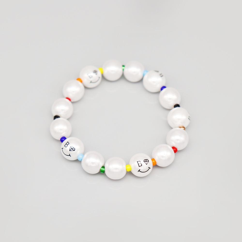 0330 []   κ ÷   Pearl smile color beads band Bracelet