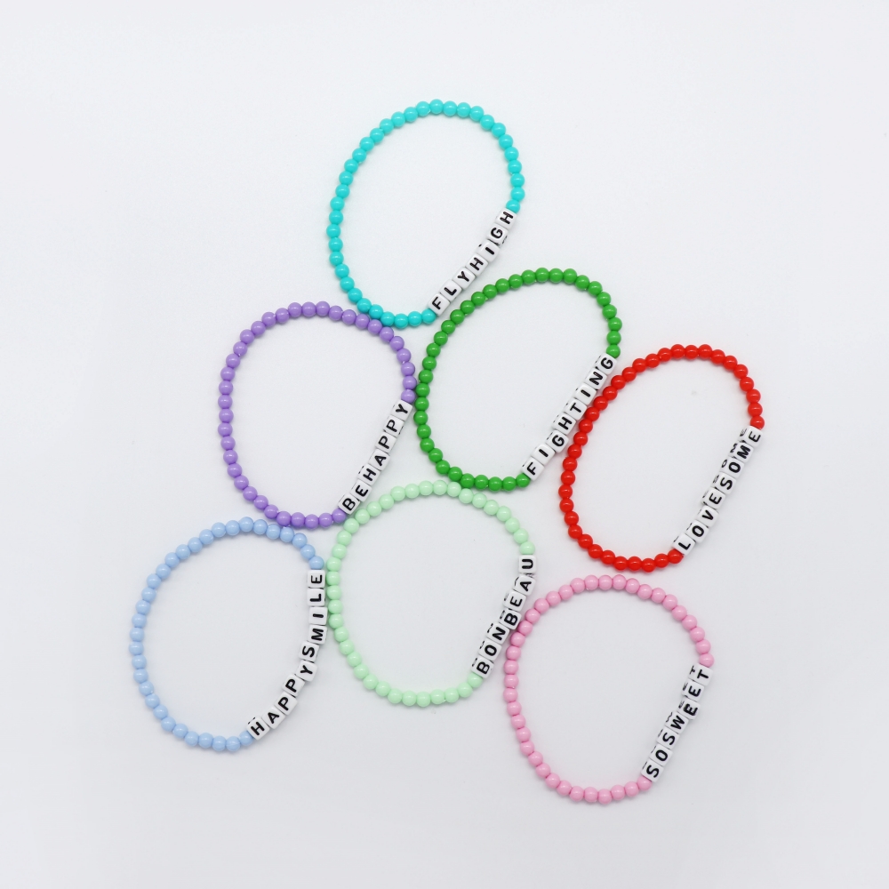 []ť ̴ϼ Ľ ũ    Mini cube initial pastel color ball Bracelet