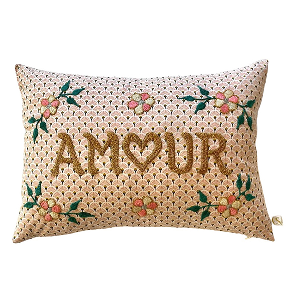 까사오[CSAO]Embroidered cushion Amour-CA00LNCUS1362AMO
