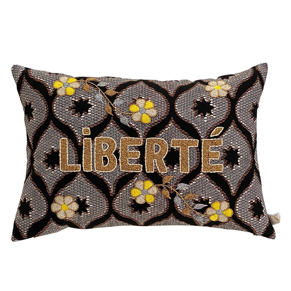 []Embroidered cushion LIBERTE-CA00LNCUS1154LIB