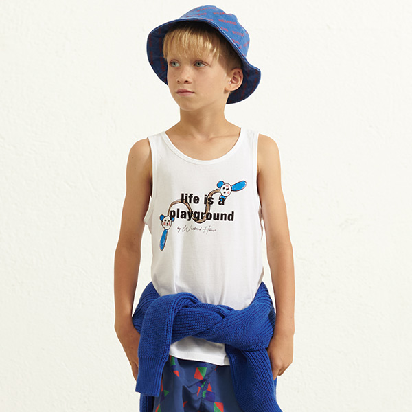 23SS[˵Ͽ콺]Life is a playground tank TShirt -WH23KSTOP0734WHT