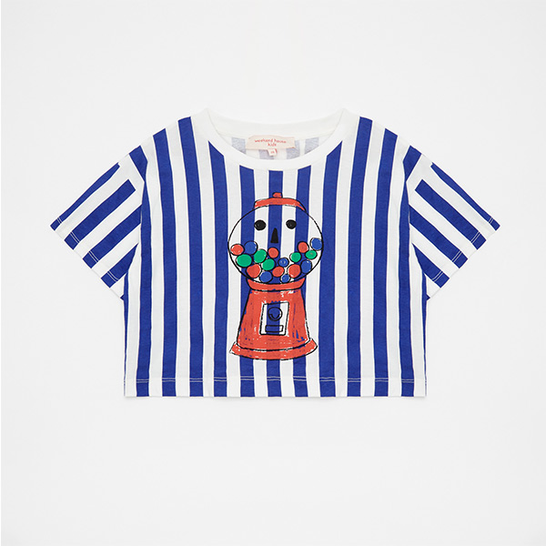 23SS[˵Ͽ콺]Gum stripes crop TShirt -WH23KSTSH0739WHT